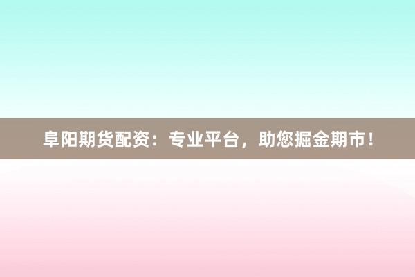阜阳期货配资：专业平台，助您掘金期市！